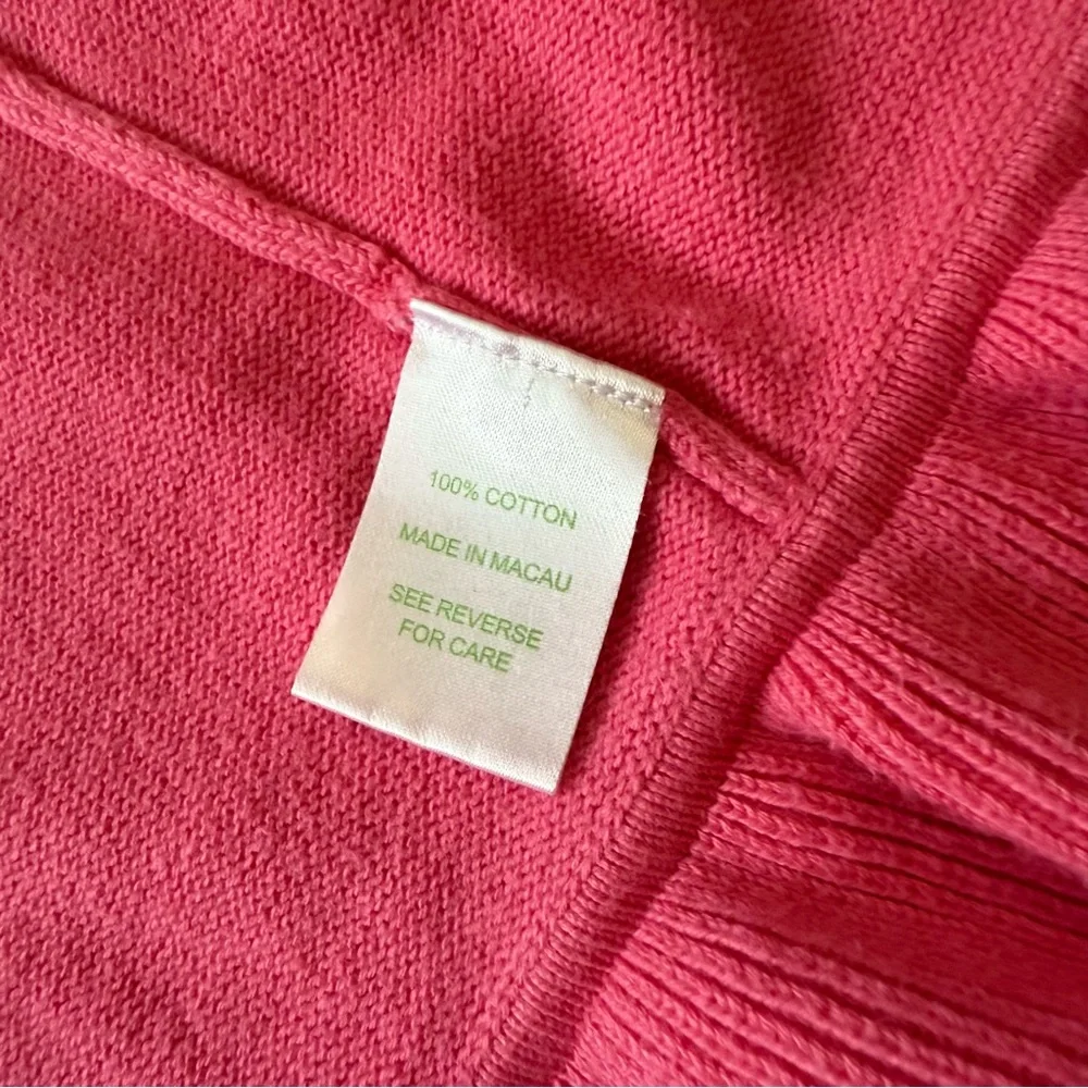 Lilly Pulitzer Girls 6 Pink Ruffle Trim Cardigan Sweater‎ 100% Cotton